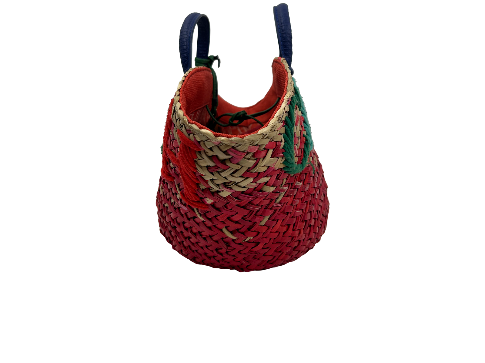 Capazo, 690&euro;, Bolso, Azul/Rojo, Planta - Mimbre, Vista inferior